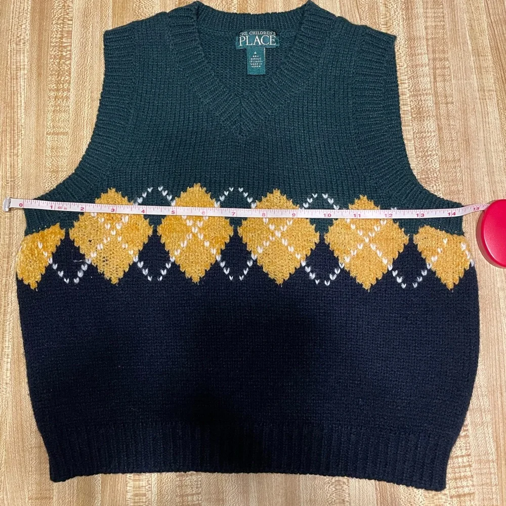 The Children’s Place Green Argyle Sweater Vest